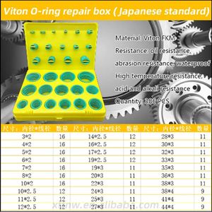 Japanese Standard P G S Series Ffkm FPM Rubber O-Ring Repair Kit Valve Pipe Seal Ring Box Set Gasket