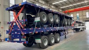 60tons 80tons Flatbed/Lowboy/Lowbed/Skeleton/Semi Trailer for Cargo Transportation