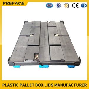 Euro Heavy Duty 1200*1000 Automotive HDPE Logistic Foldable Sleeve Pack Collapsible Cardboard Plastic Pallet Pack Box Lid for Ground Use