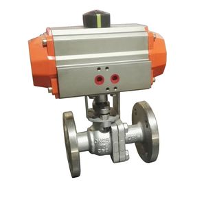 2PC Female Thread Pneumatic Ball Valve Stainless Steel Flange Type Ball Valves