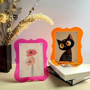 Elegant Clear Acrylic Photo Frame with Magnetic Stand for Display