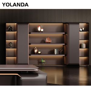 Yolanda 5 Shelf Corner Bookcase Home Office Storage Cabinet Metal Wooden Furniture for Living Room Workshop Hotel Hospital Gym