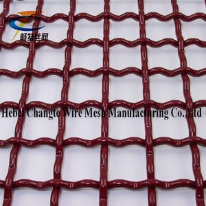 Red Color Crimped Woven Wire Mesh with Hook