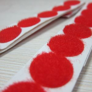 Colorful Round Dots Nylon Back to Back Hook and Loop Self Adhesive Buckle Circle Coin Dots Sticker with Glue Back