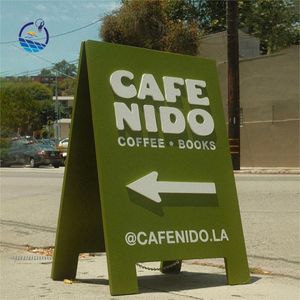 Portable Metal a-Frame Sign Outdoor Double-Sided Sandwich Board Sidewalk Poster Display Stand