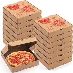 Factory Direct Custom Kraft Paper Pizza Box Corrugated Packaging Carton Food Grade Disposable Takeaway 12 Inch Pizza Box Wholesale