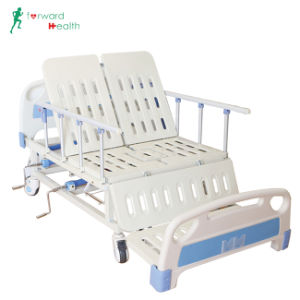 Manufacturering Medical Bed Hospital Furniture Bed/ Patient Care Bed with Mattress, IV Pole