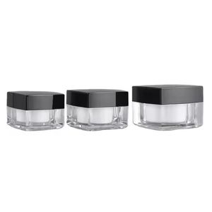 5g 10g 15g 20g 30g Acrylic Square Transparent Eye Cream Face Cream Bottle Cream Jar with Different Colorful Lid
