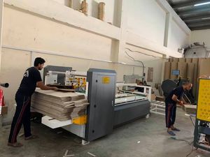 Qh Pack High Speed Corrugated Cardboard Semi-Automatic Folder Gluing Machine Manual Gluing