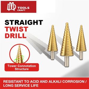 White Bright Round Shank HSS Step Drill Bit