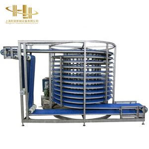 Hamburger Bread Cooling Conveyor Stainless Steel Spiral Vertical Lift Elevator