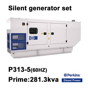 Silent Type 60Hz Prime Power 281.3kVA Perkins Powered Diesel Generator Set