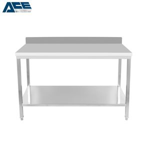 High Quality 2-Layer Stainless Steel Worktable Portable Kitchen Equipment with Undershelf and Baffle Plate