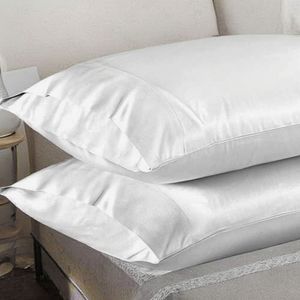 400 Thread Count Pure Cotton Satin Pillowcase Set Breathable Soft Long Staple Woven Textile Home Hotel Hospital Use Solid