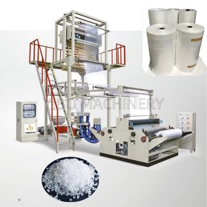 Taiwan Quality High Speed HDPE LDPE PE Poly Plastic Pbat PLA Biodegradable Dual-Screw Co-Extrusion 3-Layer Blown ABA Film Blowing and Making Extruder Machine