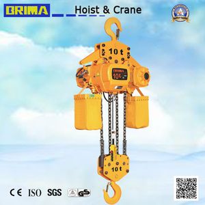 10 Ton 6m Electric Chain Hoist with Hook Suspension (Double Speed)