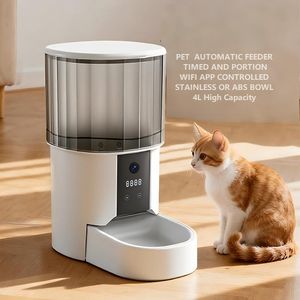 Smart Automatic Pet Feeder for Cat Dog Pet Supplies Hot Sell Stainless Steel WiFi-Controlled Auto Food Dispenser with Timer