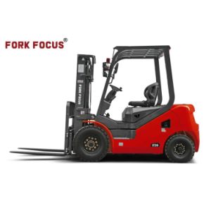 Forklift 1.5 Ton Gasoline Forklift Forkfocus with Nissan Engine Work for Block Factory.