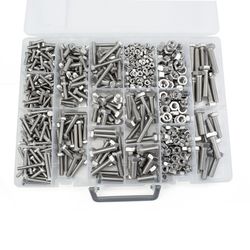 M4 M5 Stainless Steel 480 PCS Metric Hex Bolt and Nut Hex Nuts Washers Bolts Assortment Kit Head Bolts Assortment Kit
