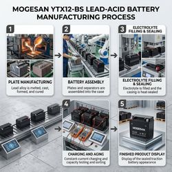 Mogesan 12n6.5-BS for Electric Cabin Scooters Motorcycle E Bike 12V Motorcycle Battery