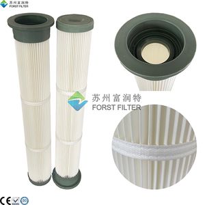 Replacement Dust Collector Removal Smoke Industrial Polyester PU Pleated Bag Filter Cartridge