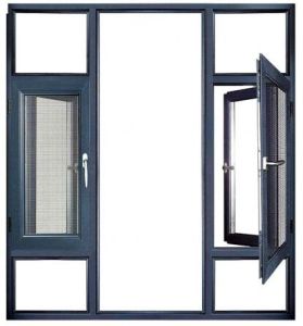 Thermal Break Aluminum Casement Window with Integrated Stainless Steel Insect Screen