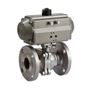 Factory Direct Stainless Steel Pneumatic Actuator CF8 Pneumatic Actuator Flange Ball Valve Straight Water Flow Corrosion Pressure Resistance DN32 Ball Valve