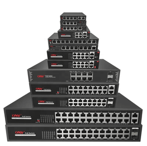 OEM/ODM Poe Switch 4 8 16 24 Ports 10/100m & Gigabit Unmanaged 48V Ethernet Fiber Switch Poe IEEE802.3af/at Suitable CCTV, NVR