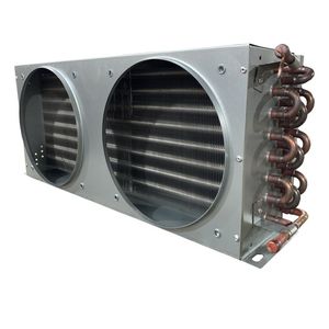 Durable Commercial Freezer Showcase Condenser with Air Cooled Copper Tube Design for Refrigeration Applications