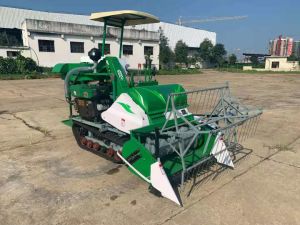 Ling Ke Small Mini Crawler Self-Propelled Rice Wheat Soybean Combine Harvester