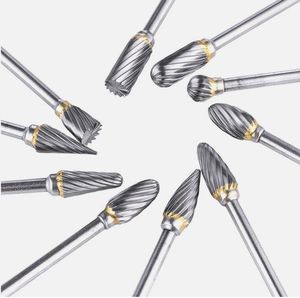 1/8" Shank, Double Cut Top Toothed Cylinder Shape Rotary Burrs Tool 3mm Dia, for Die Grinder Wood Soft Metal Polishing Tungsten Carbide Rotary Files