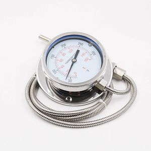 Industrial Capillary Oil Gas Liquid Temperature Gauge Pressure Exhaust Gas Thermometer