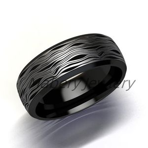 Modern Titanium and Carbon Fiber Wedding Band for Couples