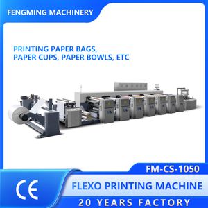 All-in-One 2 4 6 8 Color Flexo Printing Machines for UV Paper Bag Print Large Format Printer Cup Flexographic Press Machinery Automatic Plastic Equipment