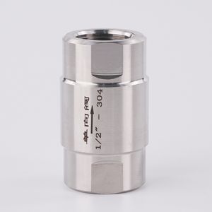 AISI 304 Stainless Steel Female Thread Straight Check Valve SS304 Inline Spring One Way Non Return Female Thread Stainless Steel Valve