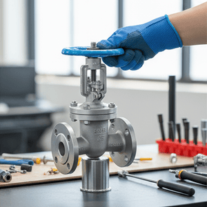 CF8 Flange Gate Valve with Blue Head Handle