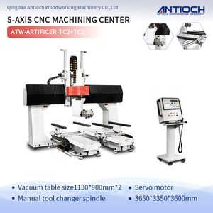 Popular Single Arm Five Axis Saw Machining Center CNC Router CNC Machine for Composite Materials Industry Woodworking Machinery