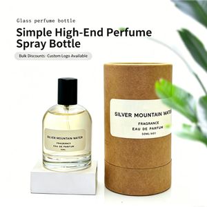 30ml 50ml 100ml Cylindrical Silver-Gray Cap Glass Perfume Bottle