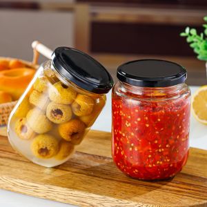 375ml/1L/1.5L/1.75L Large-Capacity Transparent Glass Jars for Honey, Vegetables, Fruits, Candy