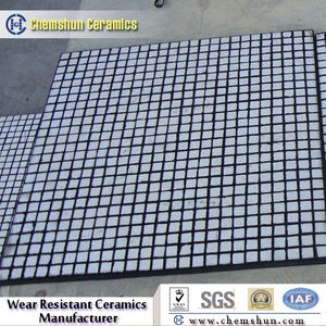 Rubber Backed Ceramic Wear Tile with High Impact Resistant