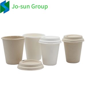 Sugarcane Bagasse Biodegradable Cup Disposable Bagasse Pulp Coffee Cup with Lid