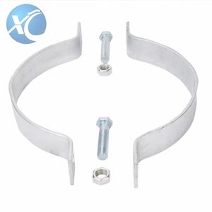 Deg Pole Clamp Wire Clamp 46mm Width Electroplated Zinc Steel Fastening Strap Installation Fiber Optic Cable Rod Clamp