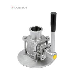Sanitary Stainless Steel Pneumatic Tank Bottom Ball Valve with C-Top Valve Control Unit
