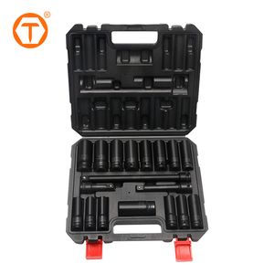 18 PCS Half Inch Driver Chromoly Metric Deep Impact Socket Set Mechanic with Adapter Drill Extension Socket Set