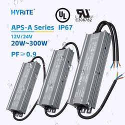 UL Certificate Universal Input Voltage IP67 CE 100V-240V Pfc High Power Factor Waterproof LED Power Supply 12V 24V LED Driver