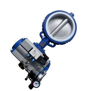 Pneumatic Rotary Wafer Butterfly Valve for Automated Flow Control in Industrial Piping