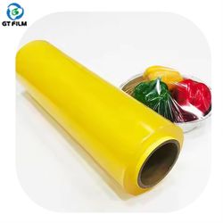 Biodegradable PVC Stretch Film Green Cling Wrap 30cm 300m Food Grade Plastic Roll Custom Logo Packaged Pallets