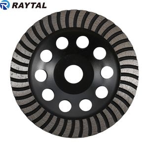 Raytal Turbo Cup Diamond Grinding Wheel, Used for Concrete / Granite Polishing, 4-9 in. Diameter