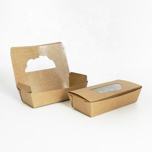 Custom Printed Disposable Take Away Lunch Box Container Kraft Paper Food Packaging Boxes
