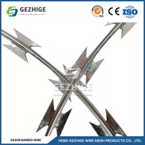Gezhige Welded Razor Wire Mesh Manufacturers 8mm Needle Length Gi Razor Wire China Preservative Barbed Fence Wire